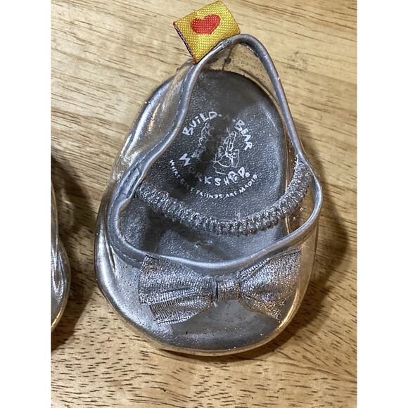 Build a Bear Workshop Silver and Clear Dress Shoes with a Heel - Picture 3 of 4